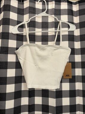 Vans White Ribbed Cropped Cami Top